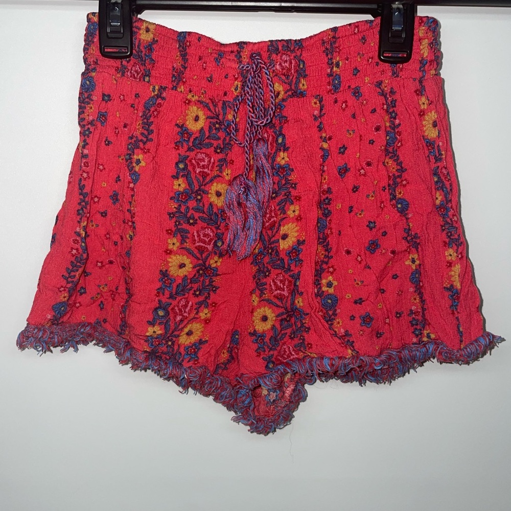 Mudd Smocked Shorts with Fringe Trim